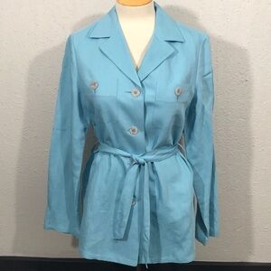 Votrenom Paris Linen‎ Blue Sashed Jacket size 2
